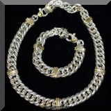 J04. Tiffany & Co. sterling necklace and bracelet. 